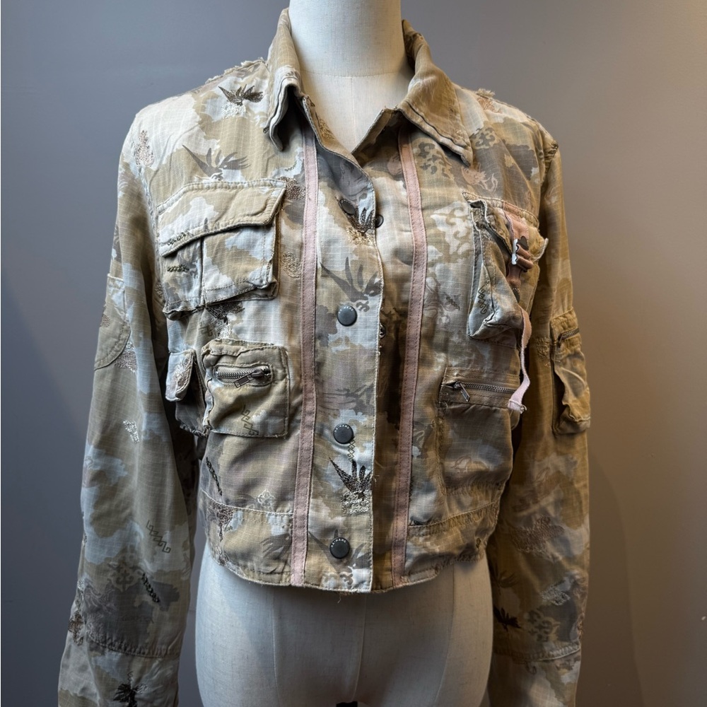 Vintage Da‑Nang Tan Utility Jacket – Women’s Size L